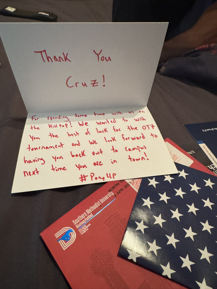 Thank you for the handwritten note from SMU <a href="/danielmagnuson0/">Daniel Magnuson</a>