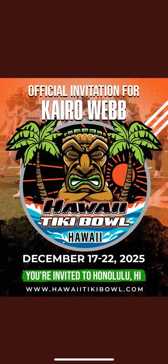 Kairo9Webb's tweet image. Thank you for the invite! @HawaiiTikiBowl