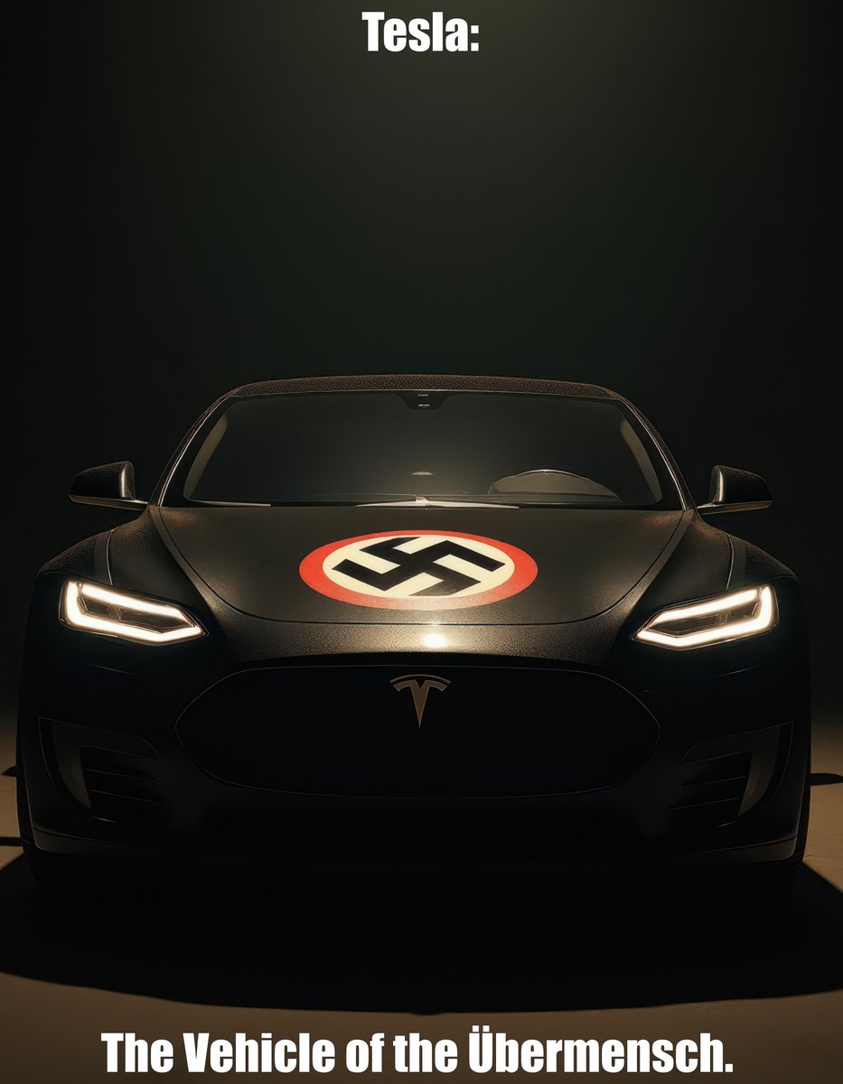 jamiege24926384's tweet image. Are you tired of being held back by the inferior masses? Do you yearn for a vehicle that reflects your superior genetic makeup? Look no further than Tesla, the People's Car for the Aryan People! 🚗💪 #HeilMusk #TeSSla