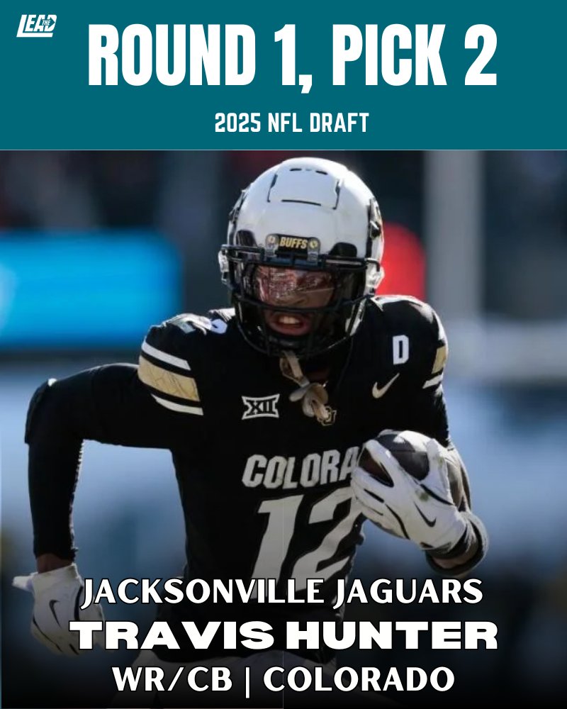 With the #2 pick, the Jaguars select Travis Hunter

RT TO WELCOME TRAVIS TO JACKSONVILLE 🐆

#NFLDraft2025 | #DUUUVAL