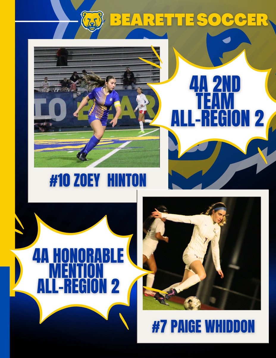 Congrats to Zoey Hinton and Paige Whiddon for their selections to the 2025 <a href="/tascosoccer/">TASCO</a> All-Region teams! Very proud of these young ladies and all they have accomplished this season! #RTS #BetterEveryDay <a href="/BISD_Tweet/">Brownsboro ISD</a> <a href="/50_50Pod/">The 50/50 Podcast ⚽️🎙</a> <a href="/LethalSoccer/">Coach Duque</a> <a href="/PaigeWhiddon/">Paige Whiddon</a> <a href="/etfinalscore/">Tyler Paper Sports</a>