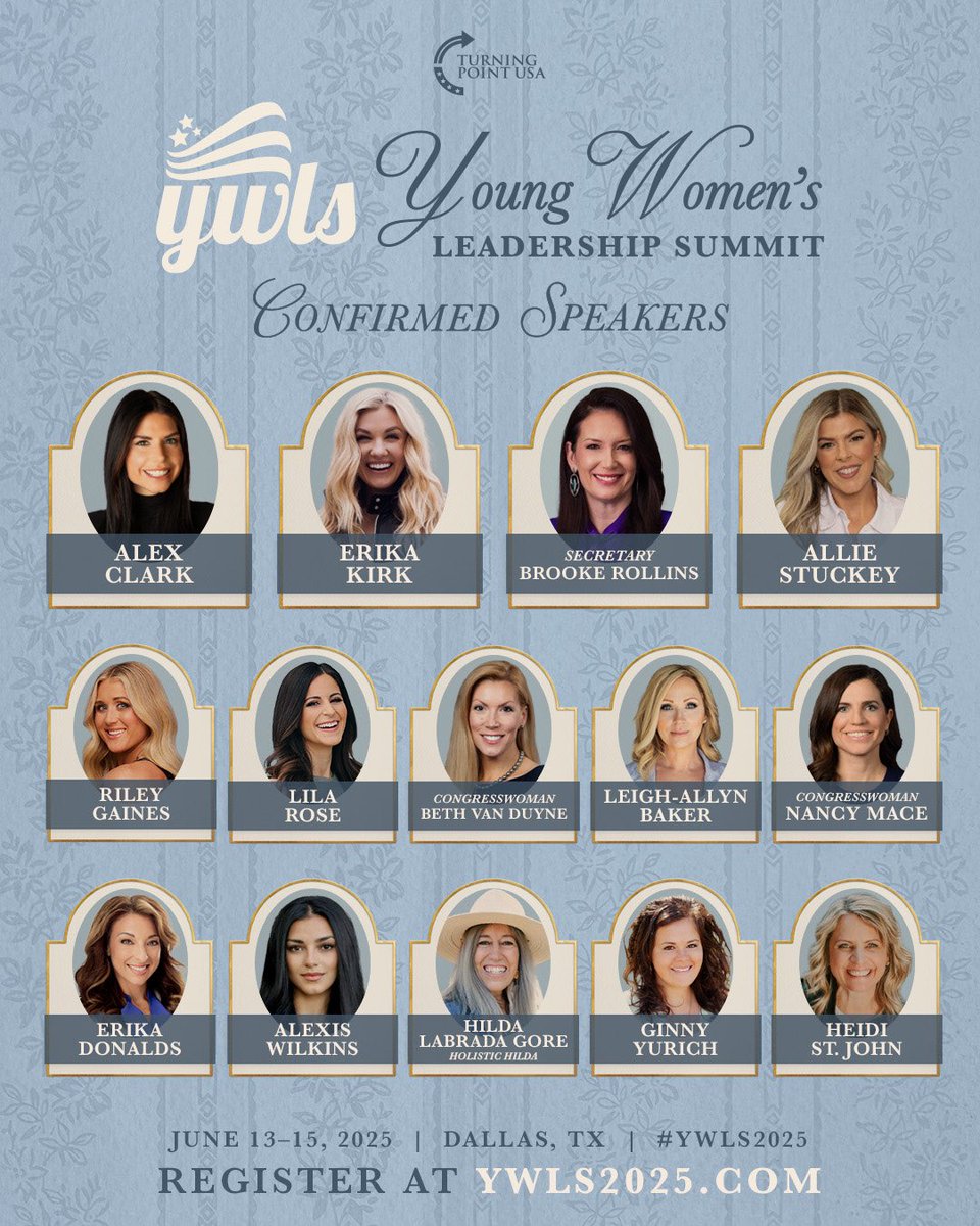 MarissaMahacek's tweet image. Now is the time to register for @TPUSA summer conferences!🇺🇸✈️🎊
Don’t miss the Young Women’s Leadership Summit in Dallas, TX🎀🌸🤠 or the Chapter Leadership Summit and Student Action Summit in Tampa, FL🏝️🌊
Register today at tpusa.com/events