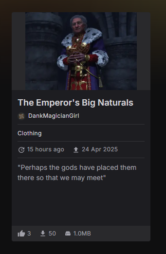 "oh wow, 3 clothing mods for oblivion already! i wonder wh-"