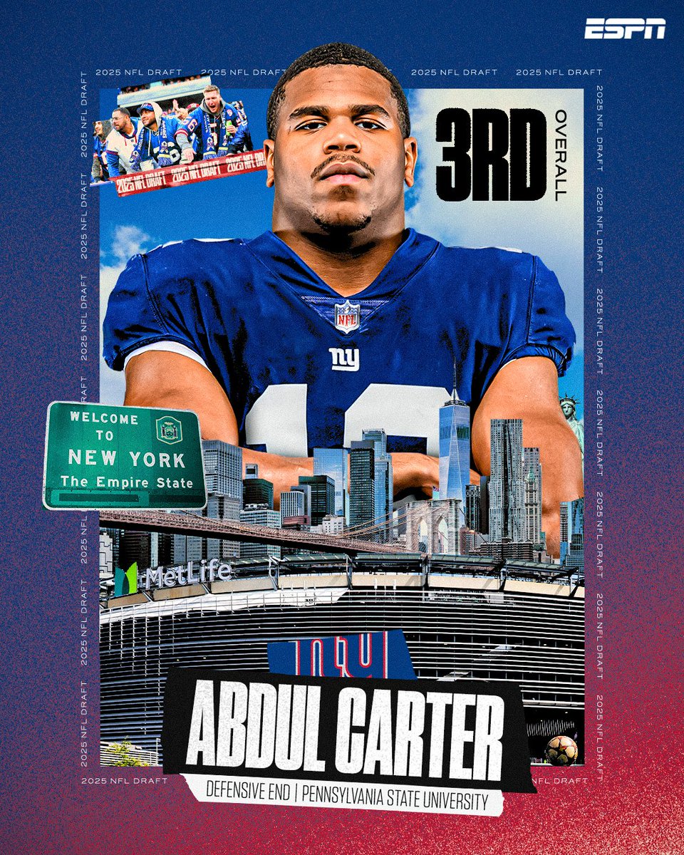 BIG BLUE 🗣️ 

Abdul Carter is the newest member of the New York Giants 🔵