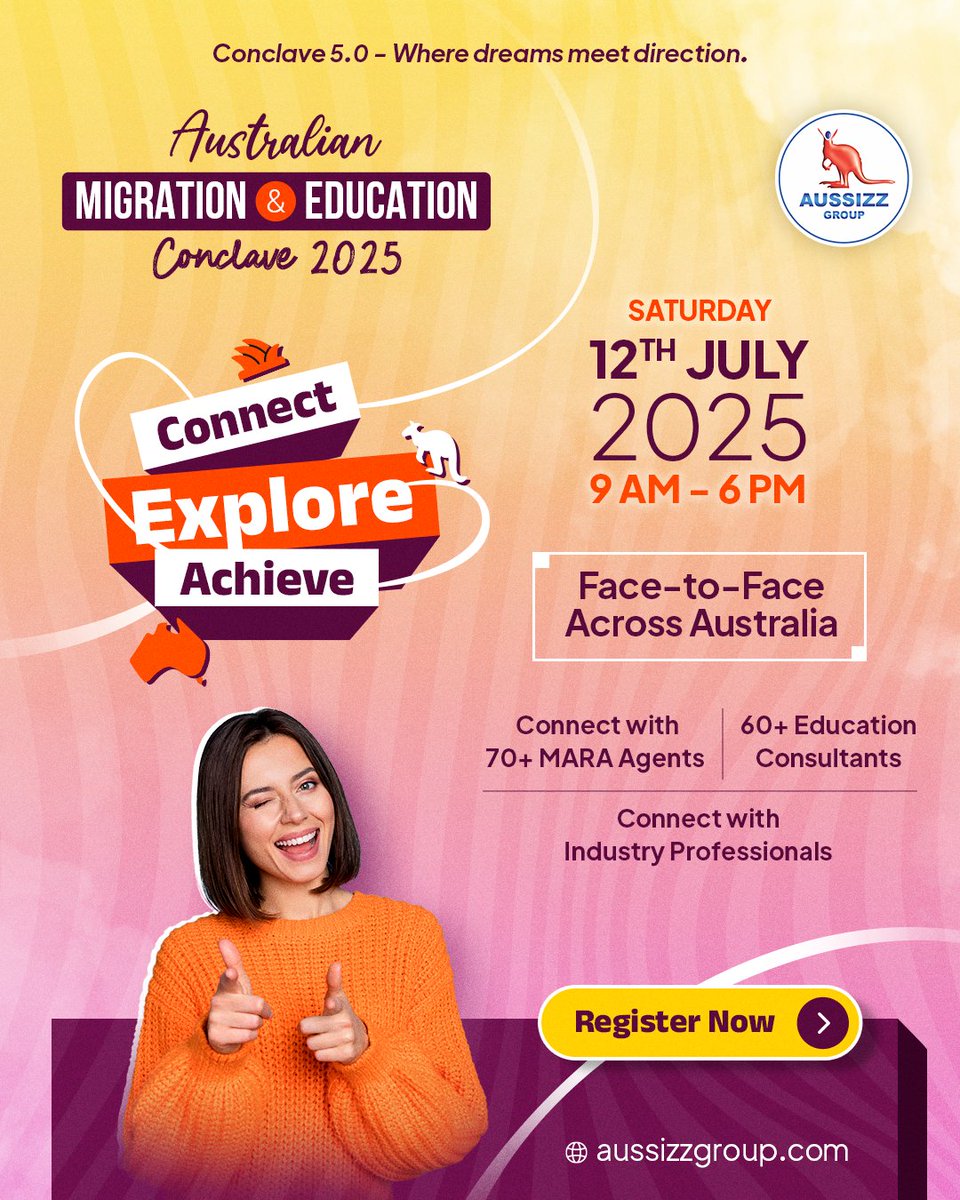 𝐀𝐮𝐬𝐬𝐢𝐳𝐳 𝐂𝐨𝐧𝐜𝐥𝐚𝐯𝐞 5.0 – Where Dreams Meet Direction

Join us for an exclusive face-to-face event across Australia on 12th July 2025

𝐑𝐞𝐠𝐢𝐬𝐭𝐞𝐫 𝐍𝐨𝐰 : form.jotform.com/251110810520033

#AussizzGroup #WhatIsComing #MarkTheDate #BigRevealSoon #StayCurious #season5.0