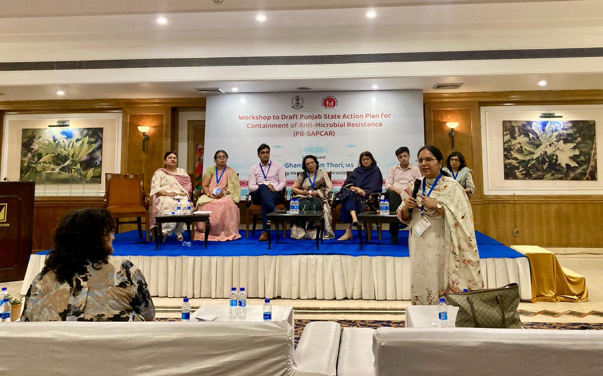 pbti_dst's tweet photo. Our CEO Dr @ajit_dua moderated the #EnvironmentHealth Session at Punjab Stakeholder Meet for drafting the State Action Plan for containment of #AntimicrobialResistance A key step in strengthening the #OneHealth approach &amp; safeguarding #PublicHealth #AMRIndia @NCDCMoHFW @DHSPunjab https://t.co/rwuBfrv0zt