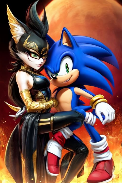 EmotionalSaint's tweet photo. Witch & The Hedgehog #bayonetta #bayonettafanart #sonicthehedgehog #ai #sonicfanart #sonicbayonetta #aiart #witch #witches #hedgehog #sega #sisterandbrother #sonicthehedgehogfanart #artwork #aiwitch #fireart #fireartwork #crossover #segacrossover #furries #furryart #blackandblue https://t.co/geI8otApHs
