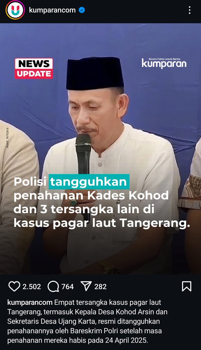 Gua bilang juga apa jangan mimpi mau tangkap AGUAN wong sama sekelas Kades Kohod aja Pemerintah Takut.....