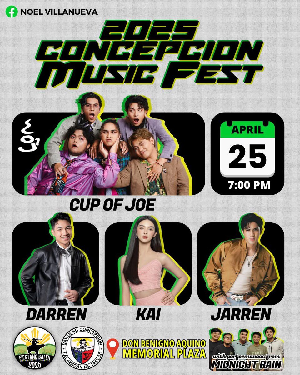 BuzzBeamMedia's tweet photo. [HAPPENING NOW]

𝐀𝐩𝐫𝐢𝐥 𝟐𝟓, 𝟐𝟎𝟐𝟓 (Evening) | 𝘾𝙤𝙣𝙘𝙚𝙥𝙘𝙞𝙤𝙣 𝙈𝙪𝙨𝙞𝙘 𝙁𝙚𝙨𝙩

PERFORMERS:

#JarrenGarcia
#KaishaMontinola
#DarrenEspanto
#CupOfJoe https://t.co/T14YnM8KSF