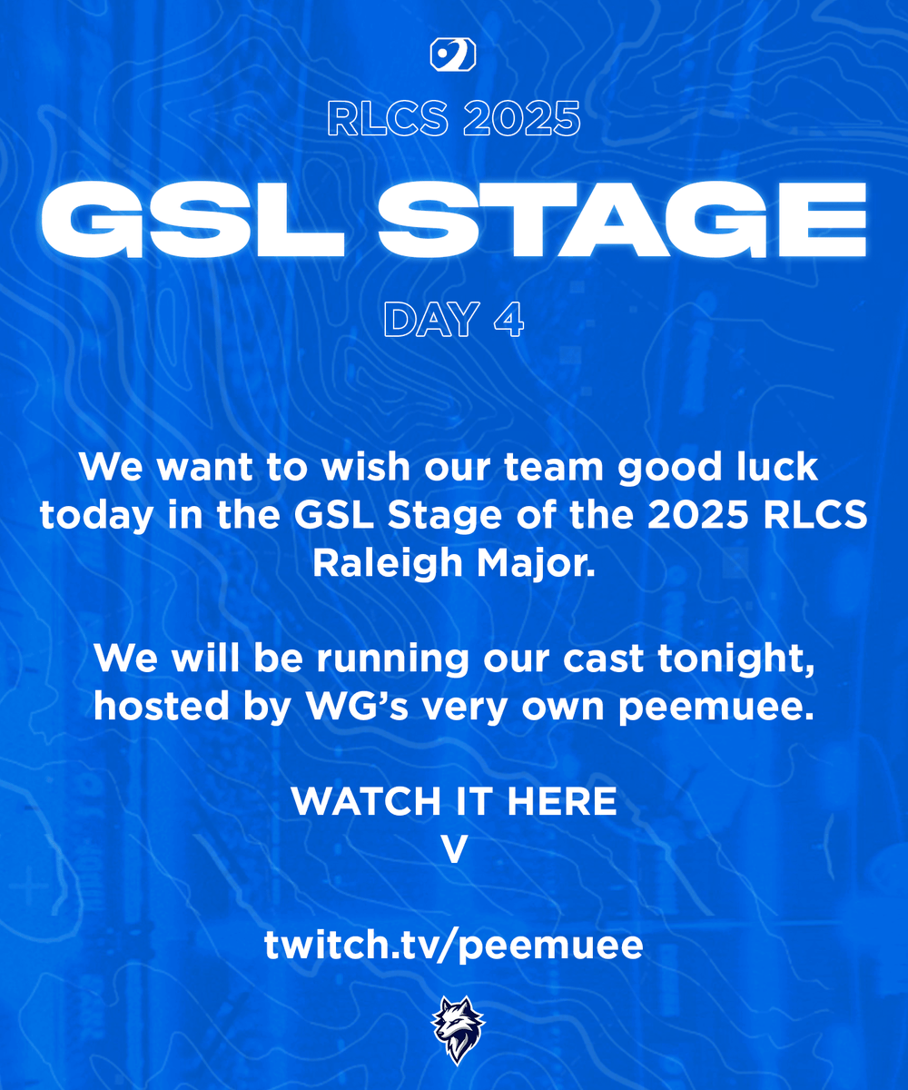 Day 4 of the RLCS 2025 Raleigh Major

We’re locked in. Eyes forward. Let’s get to work.

📺 Watch us live on Peemuee’s stream @ 5PM: twitch.tv/peemuee

#FEARTHEPACK | #WolvesOnTop | #RLCS | #RLCS2025 🐺🔥