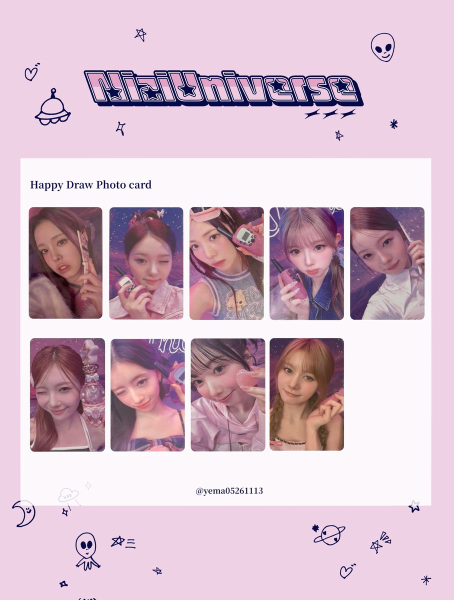 【✦ 🩵 𝐍𝐢𝐳𝐢𝐔𝐧𝐢𝐯𝐞𝐫𝐬𝐞 🩷
HAPPY DRAW 会場クジ 参加賞 
フォトカード 一覧 ✦】

保存/使用🙆🏻‍♀️

ユーザー名切り抜き❌
消えてしまう場合は画像に記載お願いします

フォロー、いいねRP等拡散よろしくお願いします🙏🏻
交換や、整理の際などにお使い下さい

#NiziUと109 #NiziUトレカ一覧