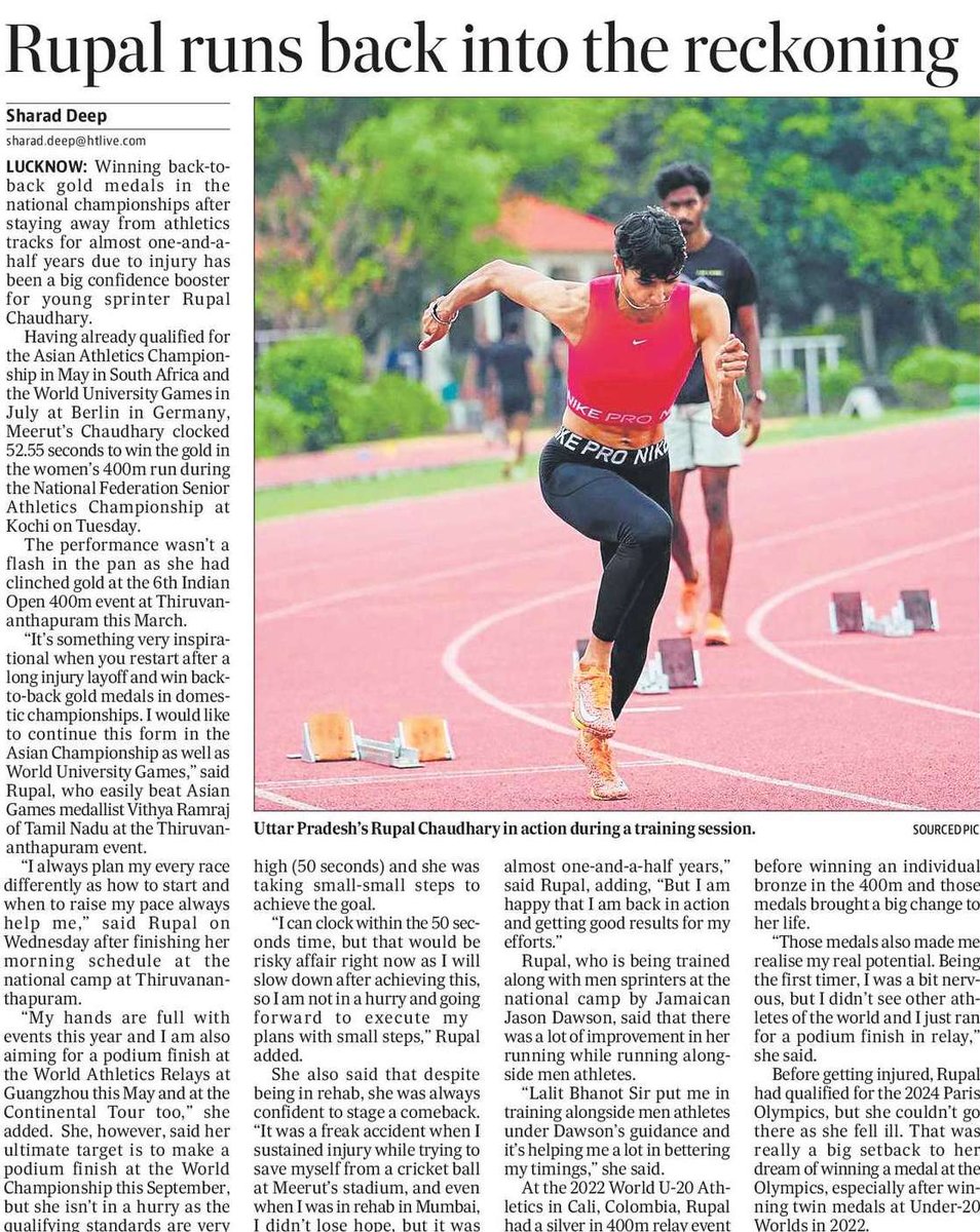 <a href="/afiindia/">Athletics Federation of India</a> <a href="/WorldAthletics/">World Athletics</a> <a href="/htlucknow/">HT Lucknow</a> <a href="/Mohansinha/">Mohan Sinha 🇮🇳</a> <a href="/kaypeem/">K.P. Mohan</a> <a href="/DwivediGulshan/">Gulshan Dwivedi</a> <a href="/MohtaPraveenn/">Praveen Mohta</a> <a href="/UPGovtSports/">Uttar Pradesh Sports</a>