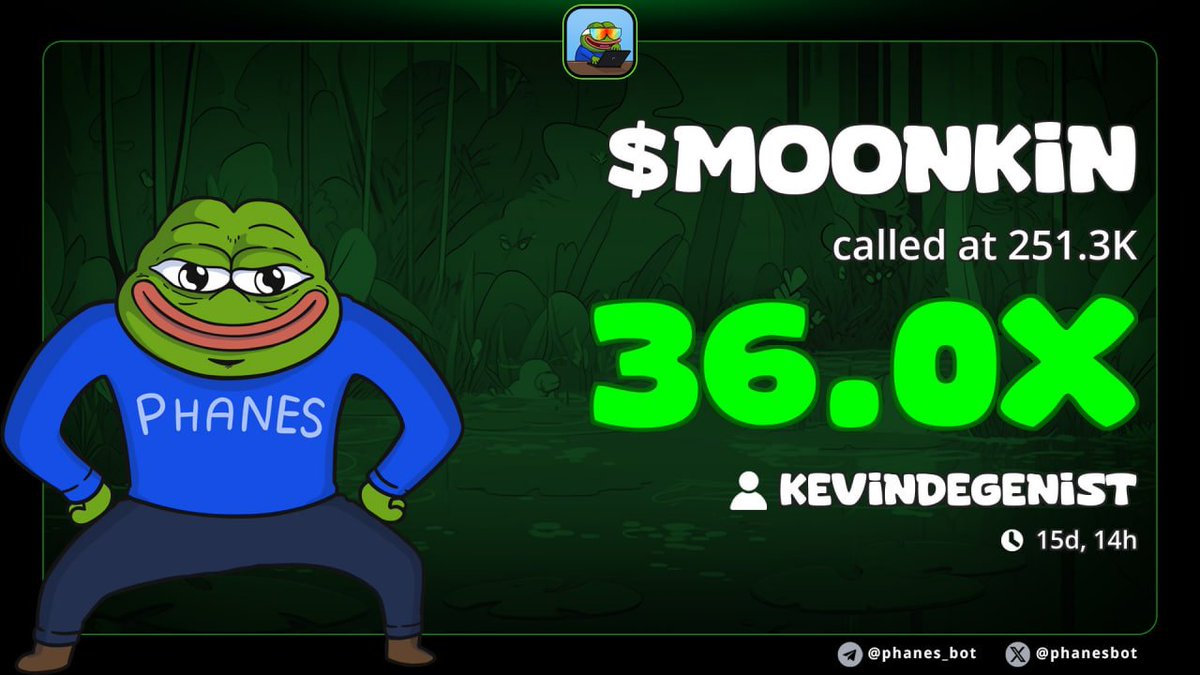 ATH BROKEN

$MOONKIN - 36X. Called at 251.3K ❤️ t.me/KingKevGamble

0x968dC061290f76f90B3b939cC9380D47d79A54C5

I didn’t just predict this, I MADE this happen. 

For all those doubters, this is YOUR reminder. When I say a token’s going to moon, it goes to the freaking MOON!