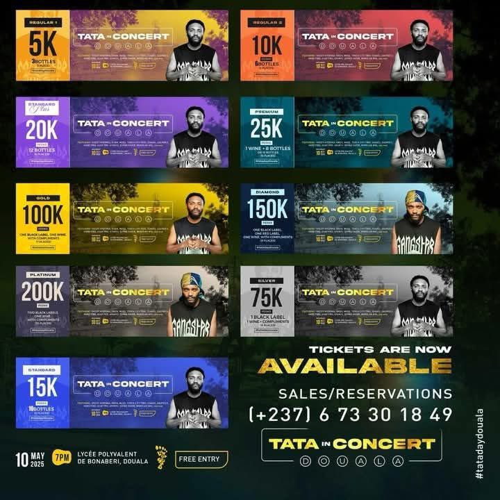 This is more than just a concert…it’s our chance to come together, celebrate the music, and create memories that’ll last forever. Tickets are moving fast, Grab yours now before they’re gone: 🙏🏿

#tatadaydouala