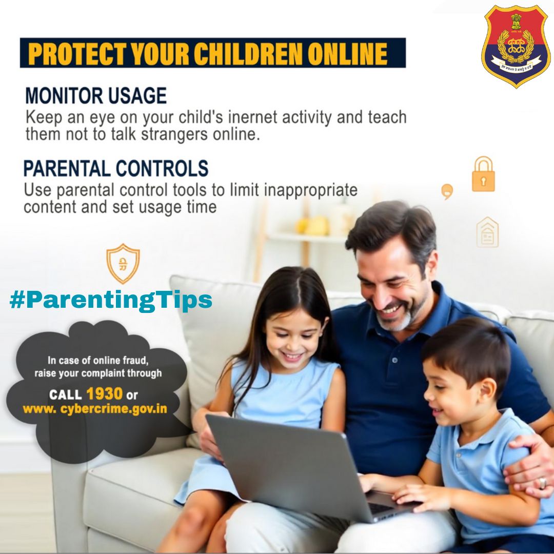 CPJalandhar's tweet image. Online safety starts at home. Talk, teach, protect.
#OnlineSafety
#ParentingTips
#CyberSmartKids
#Awareness
