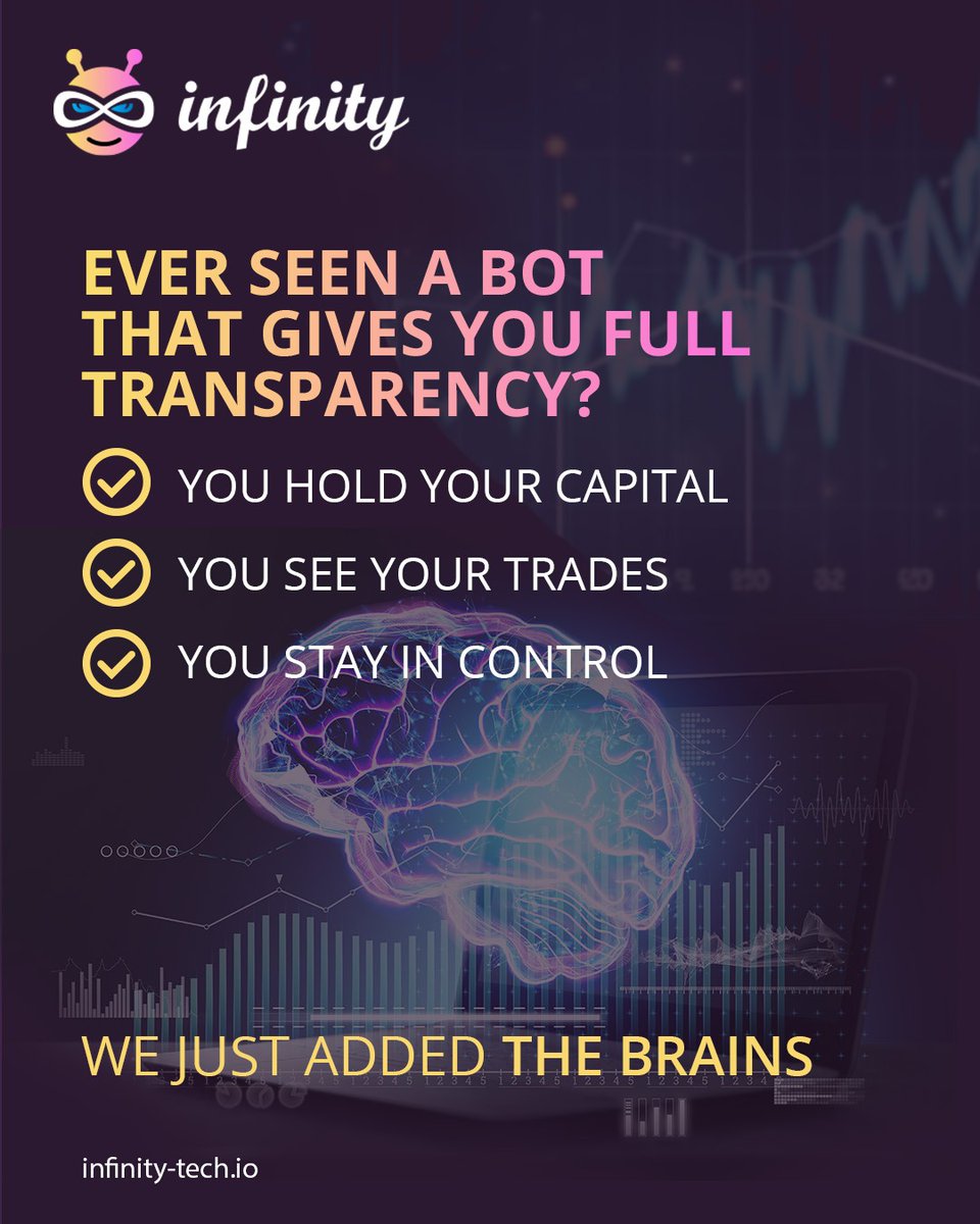 infinityaibot's tweet image. 🔥 Feature Friday
🔍 Ever met a bot built for full transparency?
✅ Your capital stays with you
✅ Your trades, crystal clear
✅ You&apos;re always in control
Now with even smarter tech behind it.
#FeatureFriday #YouTradeWeCode