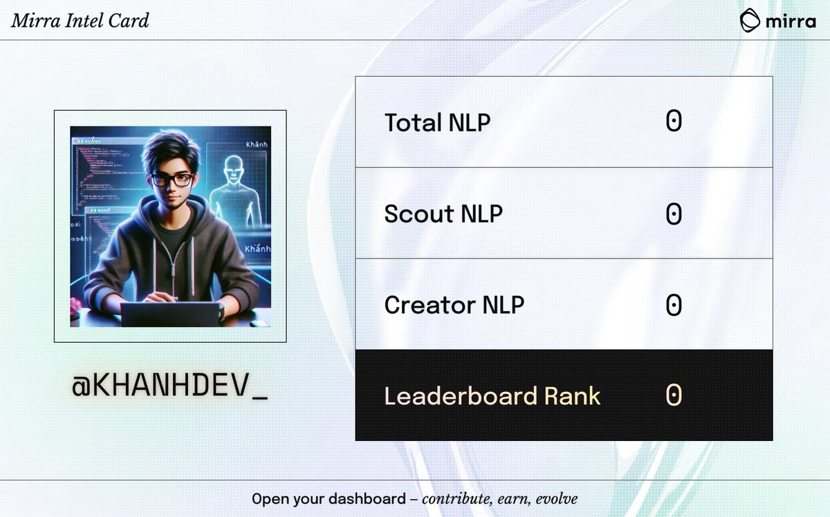 khanhdev_'s tweet image. Here is my social card on @MirraTerminal