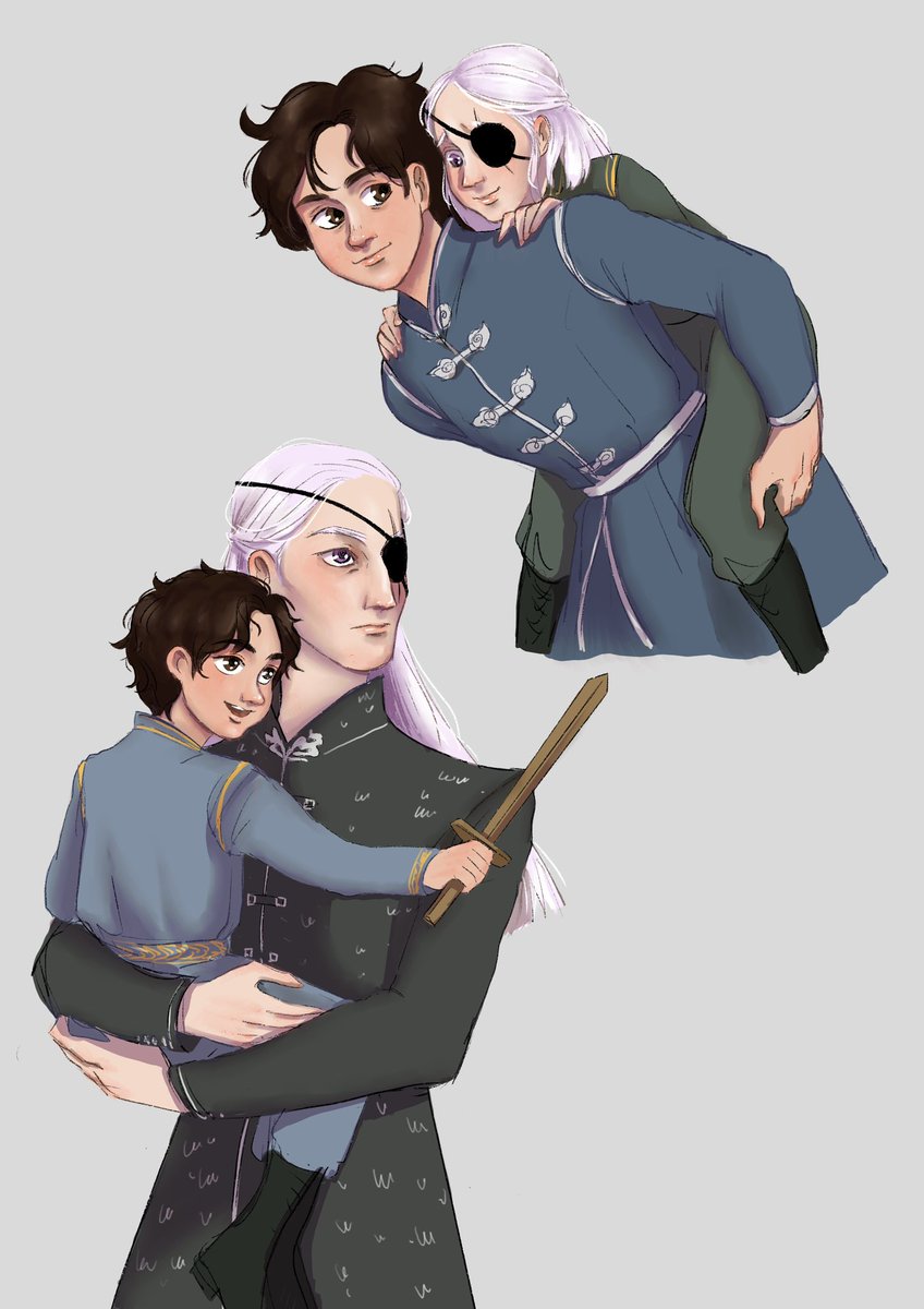 it’s been almost two years since i drew this…😤 
age swap! 
i just know that they would’ve been best buddies if lucerys was the older one🥺