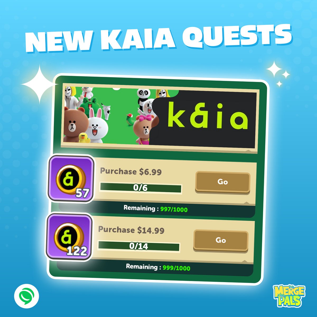 New <a href="/PlayonKaia/">Play on Kaia</a> Quests are LIVE! ✨

Spend $14.99 and score KAIA rewards with 130% cashback value!