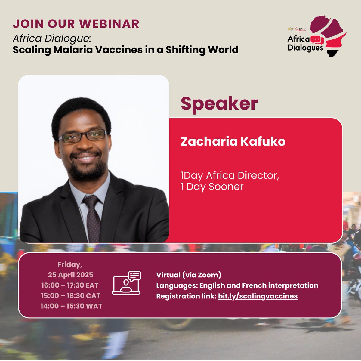 AHAIC Official (@ahaic_amref) on Twitter photo Meet our speaker: We’re excited to have <a href="/DeZacliff/">Zacharia Kafuko</a>, a molecular biochemist and 2017 Mandela Washington Fellowship recipient, who will share insights on integrating malaria vaccines into national malaria control programs.
Join us today for the #AfricaDialogues virtual session: Meet our speaker: We’re excited to have <a href="/DeZacliff/">Zacharia Kafuko</a>, a molecular biochemist and 2017 Mandela Washington Fellowship recipient, who will share insights on integrating malaria vaccines into national malaria control programs.
Join us today for the #AfricaDialogues virtual session: