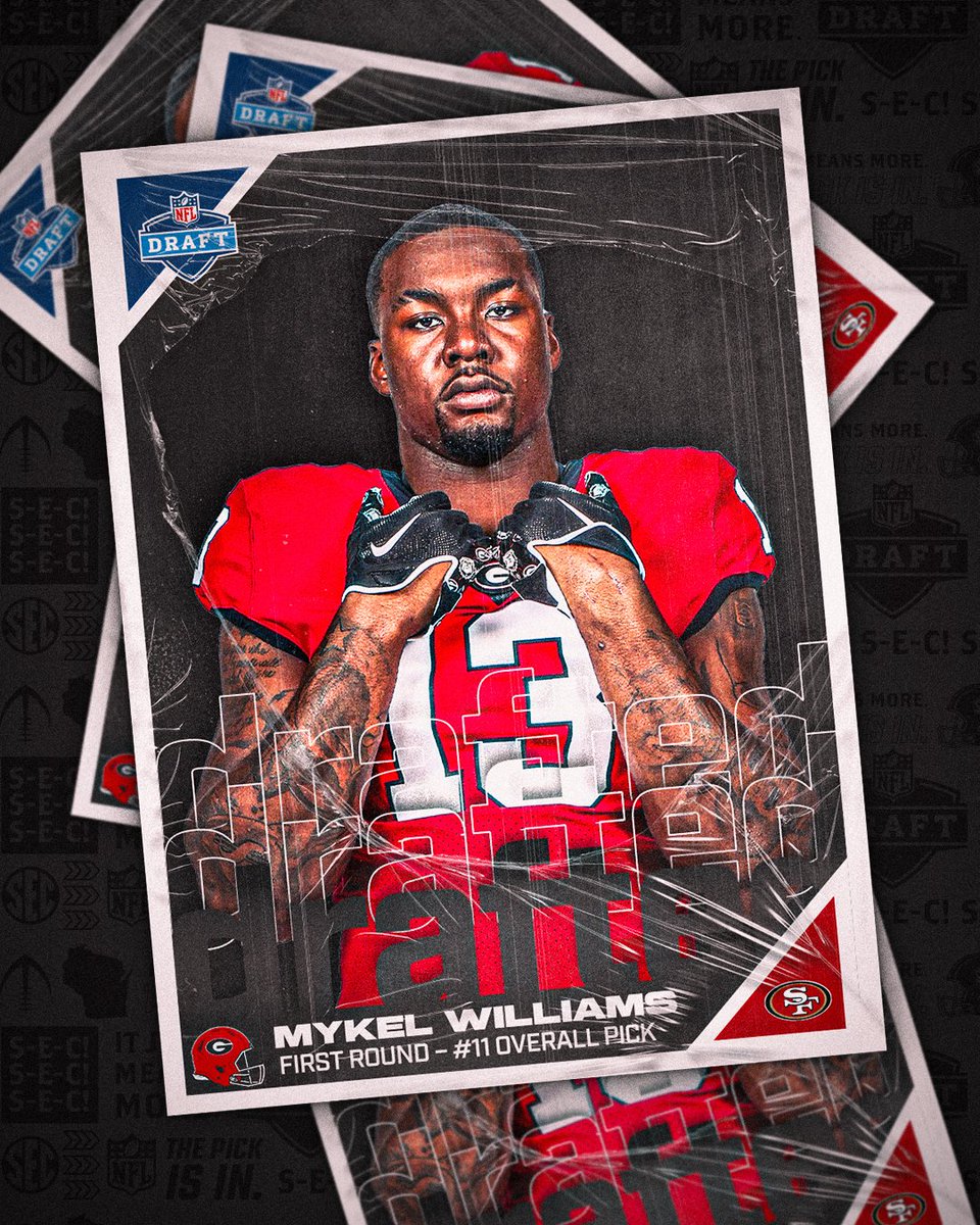 🚨 NO. 11 OVERALL PICK  

🐶 Mykel Williams, <a href="/GeorgiaFootball/">Georgia Football</a> 
↳ <a href="/49ers/">San Francisco 49ers</a> 

#NFLDraft x #ItJustMeansMore