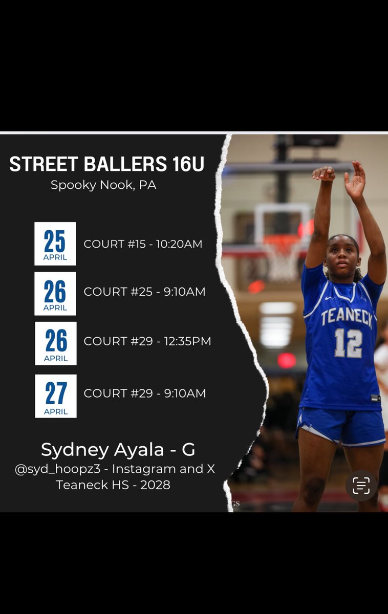Teaneck HS WBB (@teaneckhswbb) on Twitter photo Live At The Nook this weekend - Freshman Combo guard, <a href="/Syd_hoopz3/">Sydney Ayala</a> , #12 - Sydney Ayala. Check her out!!! #highwaywomenbasketball Live At The Nook this weekend - Freshman Combo guard, <a href="/Syd_hoopz3/">Sydney Ayala</a> , #12 - Sydney Ayala. Check her out!!! #highwaywomenbasketball