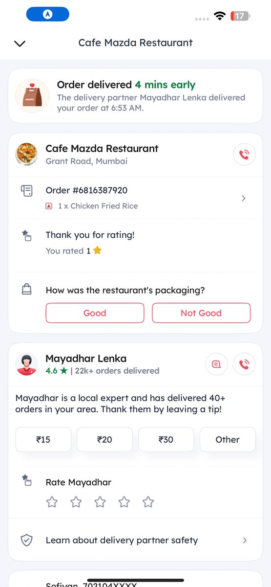 Sofuzz's tweet photo. @zomatocare @zomato @zomatoin just recieved order and it is smelling like its expire after taking a bite it tastes also like expire and the rice is too much sticky also. In app support is not helping https://t.co/eNtVTN5pvt