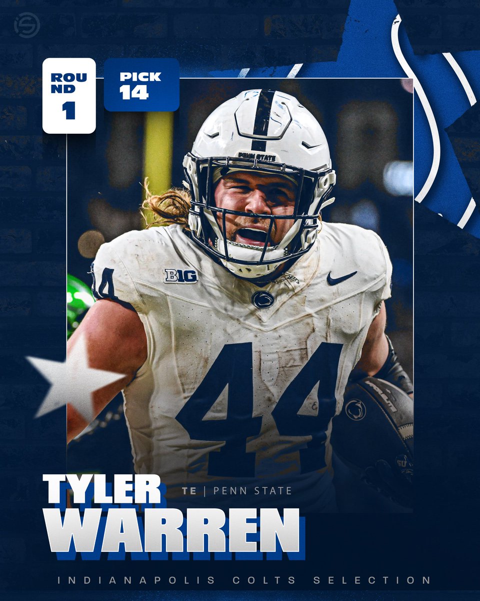 IndySportsOne's tweet photo. Welcome to Indianapolis, Tyler Warren! 🙌

#NFLDraft | #ForTheShoe https://t.co/L3jvSqg5CK