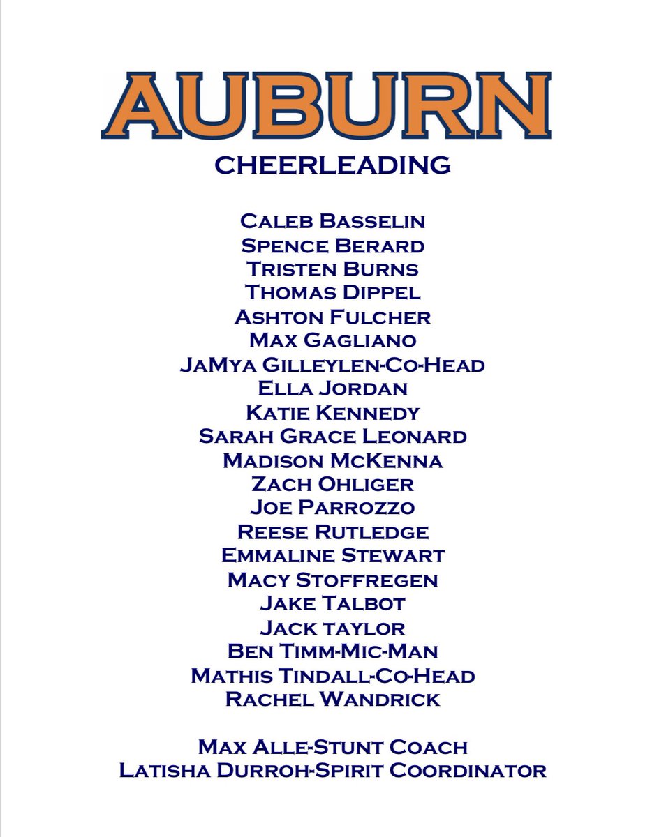 aucheerleading's tweet image. Congratulations to our 2025-2026 Auburn University Cheerleaders! #Welcome #WarEagle