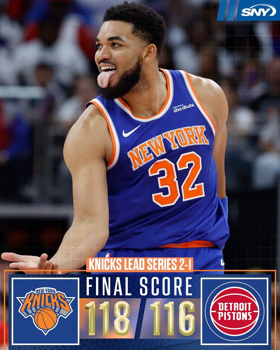 sny_knicks's tweet photo. The Knicks win a gritty Game 3! https://t.co/kYcVoNaZzt