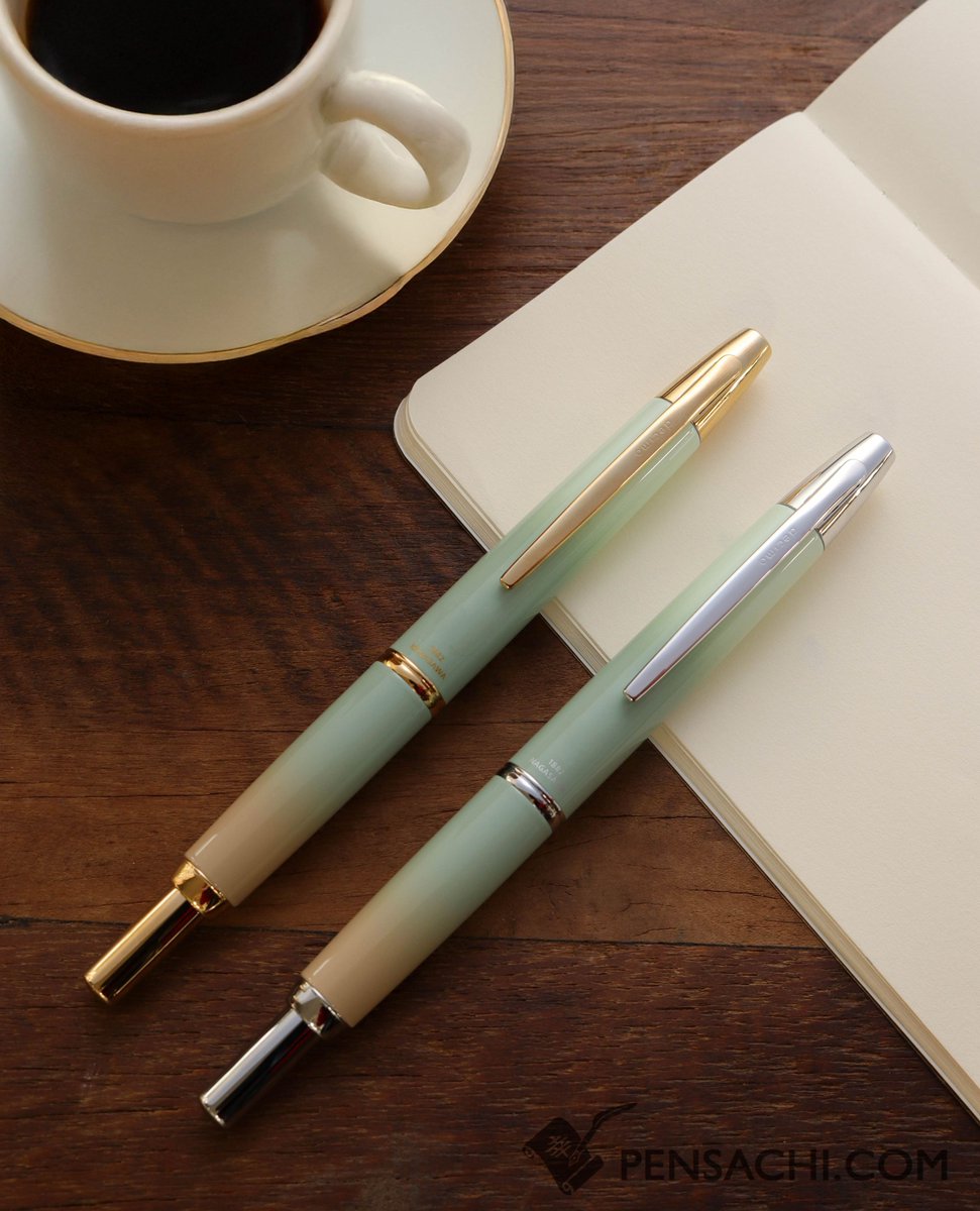 pen_sachi's tweet photo. Item in frame:
🔺PILOT Limited Edition Vanishing Point Capless - Harbor-mint Silver
Body Color: Green and Beige
Nib: 18k Rhodium
#pensachi #fountainpen #pilotcapless #vanishingpoint #penmanship #writing #art #calligraphy #pen #aesthetic #mint #만년필 #Füller #Styloplume # 钢笔 https://t.co/6Kcrp6knP4