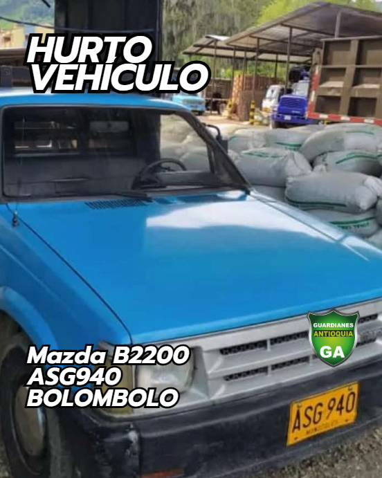 Guardianes_Ant's tweet photo. #HurtodeVehiculo Mazda B2200 ASG940 HURTADA EN BOLOMBOLO
@policiaantioquia https://t.co/RArjbC1fdI