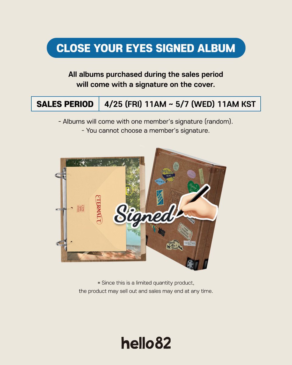 🚨] SIGNED ALBUM ✍️ CLOSE YOUR EYES The 1st Mini Album [ETERNALT