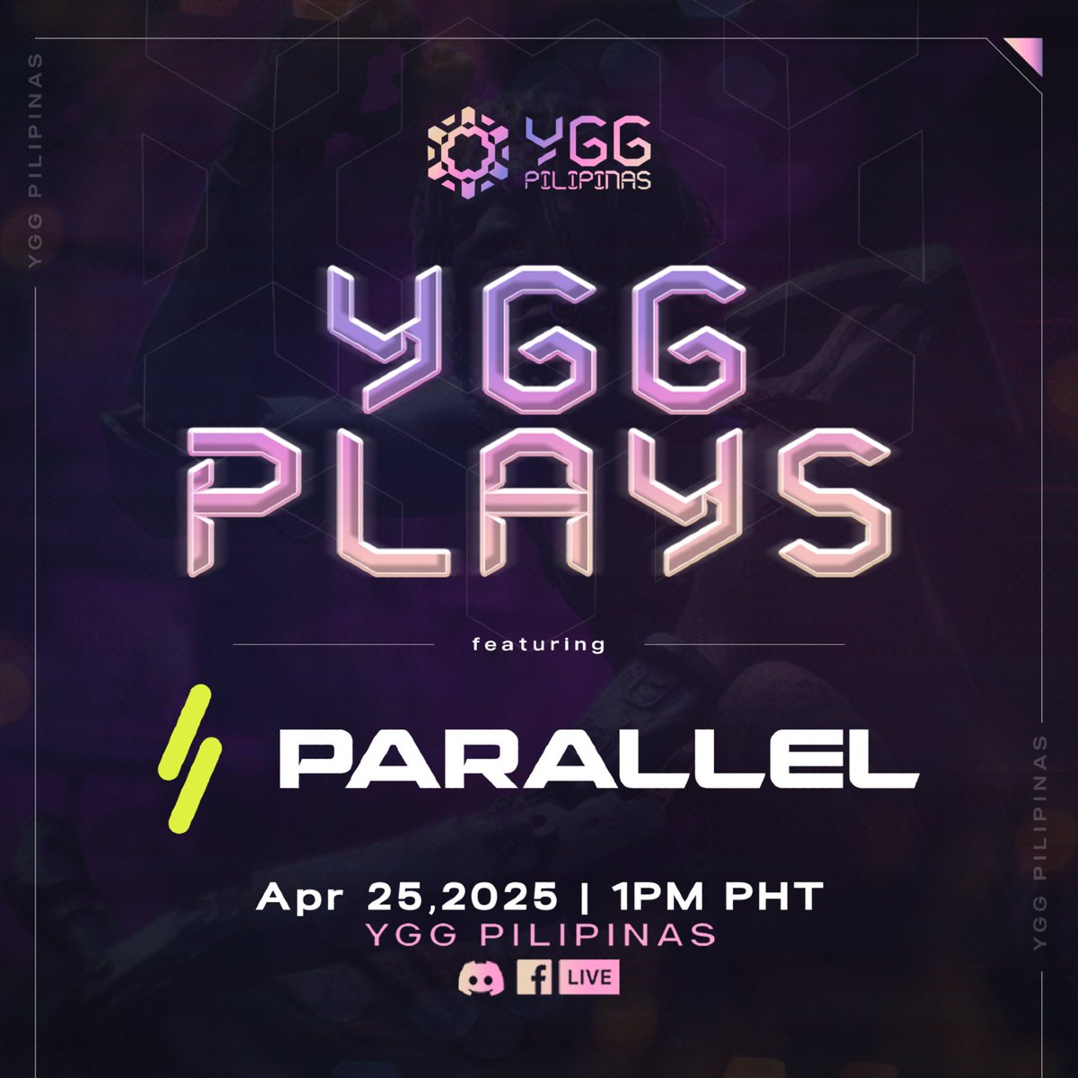 🚨 Get ready to enter the <a href="/ParallelTCG/">Parallel</a> universe and battle like never before! 🚨

Join our host Spectrum and our guest Munchies for YGG Plays x Parallel and experience intense sci-fi card gameplay, epic strats, and a whole lot of fun—with giveaways happening LIVE during the show!
