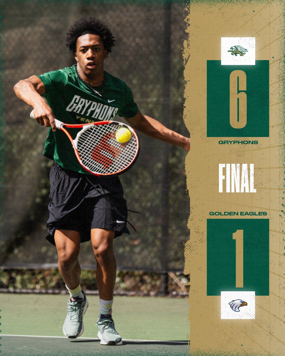GRYPHONS WIN!

🎾 Voorhoeve/Knecht: 6-0
🎾 Kopecky/Roney: 6-2
🎾 Romano/Morley: 6-1

🎾 Kopecky: 6-0, 6-1
🎾 Voorhoeve: 6-0, 6-0
🎾 Romano: 6-1, 6-3
🎾 Bernard: 6-0, 6-1
🎾 Wright: 6-3, 7-5 (9-7)

Up Next: Friday 1PM vs Manhattanville

#StrengthAndIntelligence
#GoGryphons