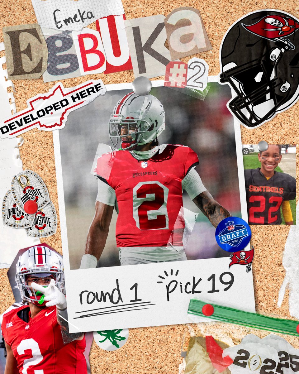 Ohio State Football (@ohiostatefb) on Twitter photo Emeka Egbuka, 𝟭𝘀𝘁 𝗥𝗼𝘂𝗻𝗱 Draft Pick to the <a href="/Buccaneers/">Tampa Bay Buccaneers</a> ⭐️
#DevelopedHere | #NFLDraft Emeka Egbuka, 𝟭𝘀𝘁 𝗥𝗼𝘂𝗻𝗱 Draft Pick to the <a href="/Buccaneers/">Tampa Bay Buccaneers</a> ⭐️
#DevelopedHere | #NFLDraft