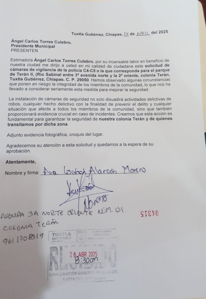 AnaAlarcon0305's tweet photo. @TorresAngelC Porfavor atienda mí solicitud es para beneficio de la comunidad 🙏🏻 https://t.co/bjIXT19xBM