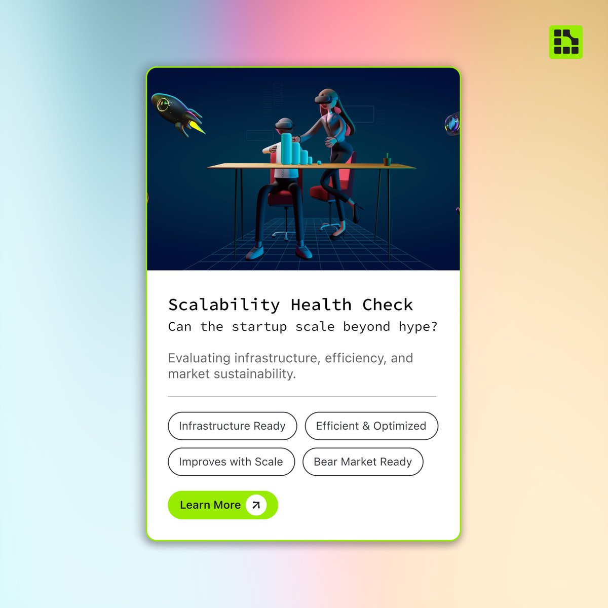 Official_DDay's tweet photo. Hype fades—scalability lasts.

At D-Day, every AI startup faces a rigorous Scalability Health Check. We evaluate infrastructure, market sustainability, and whether the startup can thrive even in a bear market.

Because true success isn’t surviving the hype, it’s thriving beyond it.

See how we measure scalability → https://t.co/IoUhjbmFJ8
