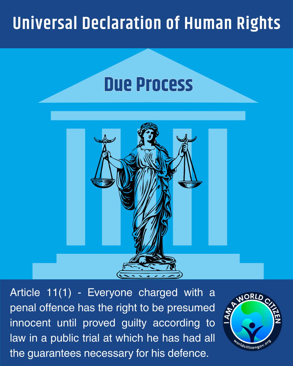 WorldCourtofHR's tweet photo. Everyone, everywhere, no matter their citizenship or other status, has the right to due process.

Universal Respect for Universal Rights!

#WorldCitizenship https://t.co/kk4fkEXhx5