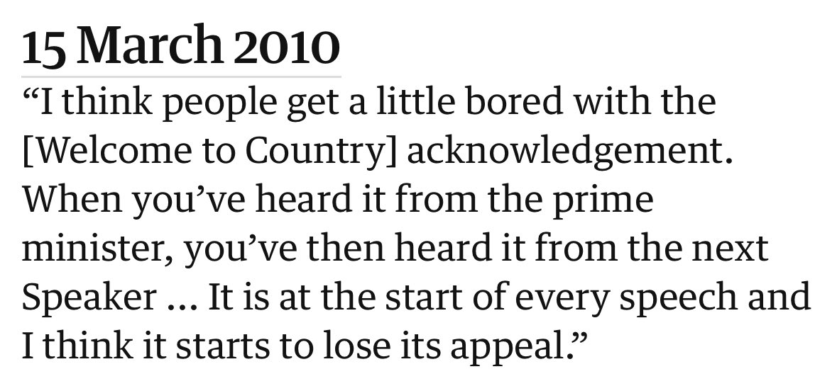 shanebazzi's tweet photo. Dutton, who has made many racist comments/policies, who boycotted the Apology to the Stolen Generations, opposed the voice, who’ll refuse to stand in front of an Aboriginal flag as PM, who preferenced One Nation, said this about Welcome to Country in 2010 https://t.co/lm6MHxZgml https://t.co/j4dRUKf7Ix