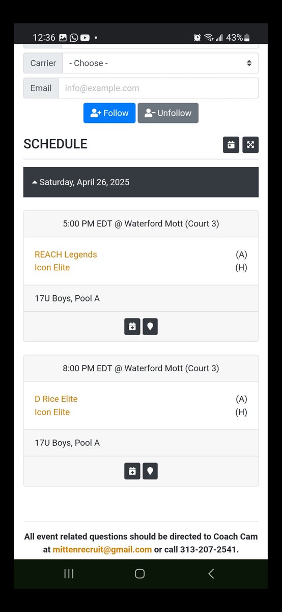 My schedule for this weekend at Waterford Mott Highschool I can’t wait to go to work!!