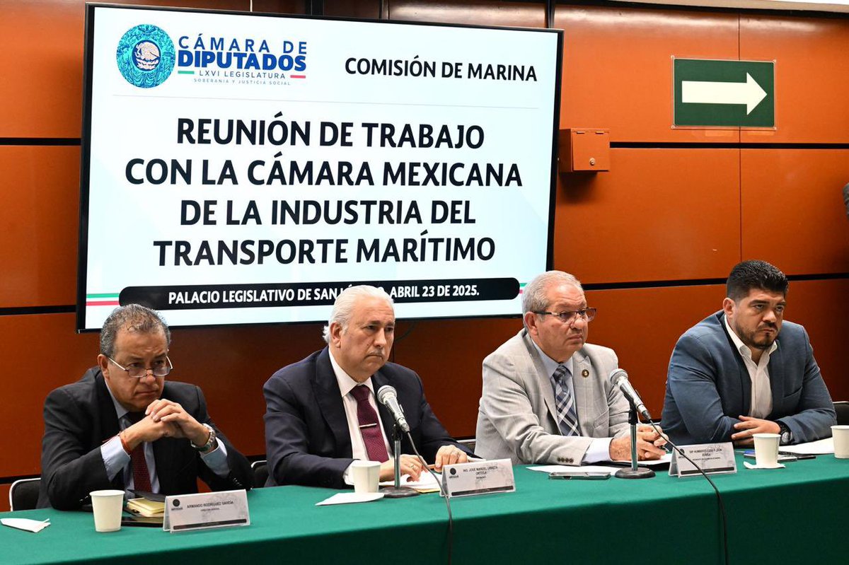 Se impulsará al sector marítimo de México: #CAMEINTRAM y <a href="/Marinadiputados/">Comisión de Marina ⚓️🇲🇽</a>.

📰: dereporteros.com/2025/04/24/une…