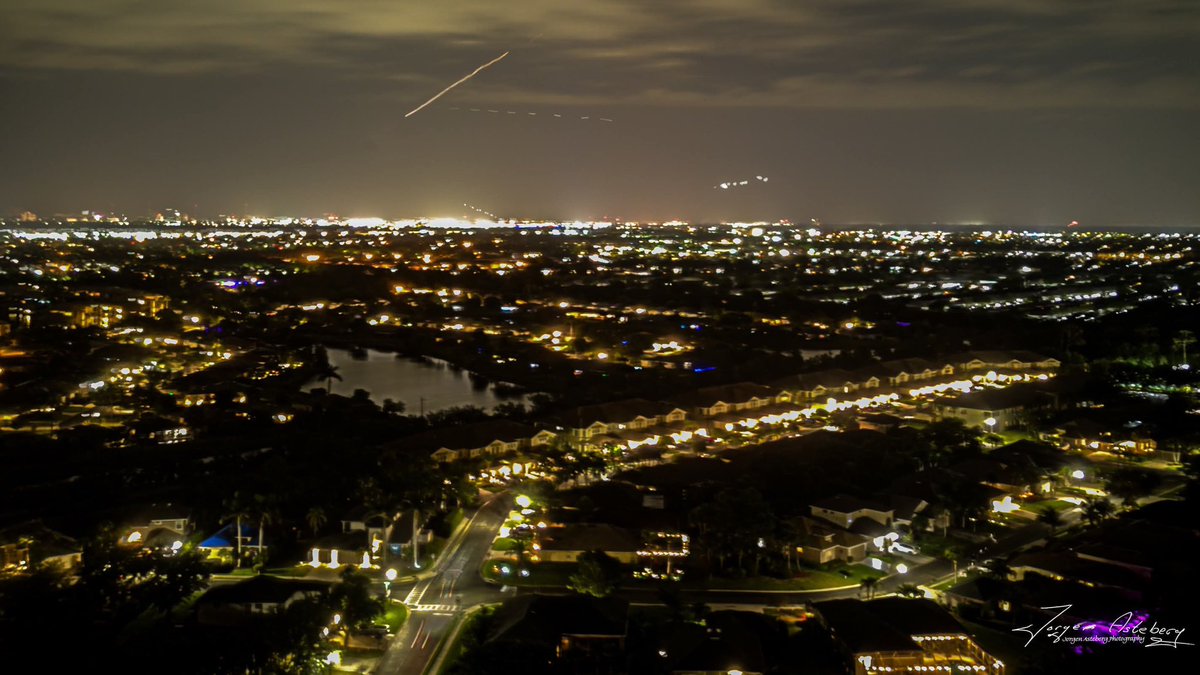 Starlink 6-74 from South Fort Myers. 
Driveway Drone shot. <a href="/MattDevittWX/">Matt Devitt</a>