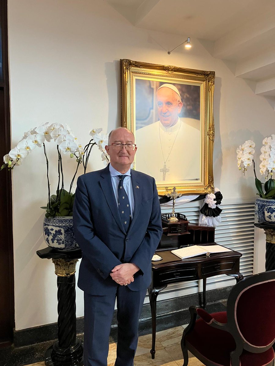 A sad duty, to sign the Book of Condolences at the Papal Nunciature, Bangkok, for His Holiness Pope Francis on his passing away. A great loss for the Catholic Church and the world. A man of humility, humanity, fraternity across religions &amp; of justice. May he Rest In Peace.