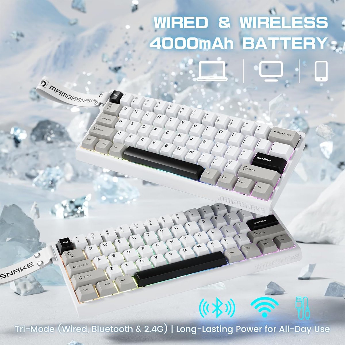 MAMBASNAKEAU's tweet photo. 🔥#GamingDeals MAMBASNAKE X60 HE Keyboard! 🎮
⚡0.1ms Response 🧲Magnetic Switch
🎯0.01mm Precision|0.1-3.2mm Adjustable
🔋4000mAh|Tri-Mode|RGB
💥Rapid Trigger
🚨20% OFF at Store 👉 https://t.co/xNejbrx5NQ
⏳Last units!
#PrimeDayPrep #GamingGear #MechanicalKeyboard https://t.co/J4g6rlkJZq