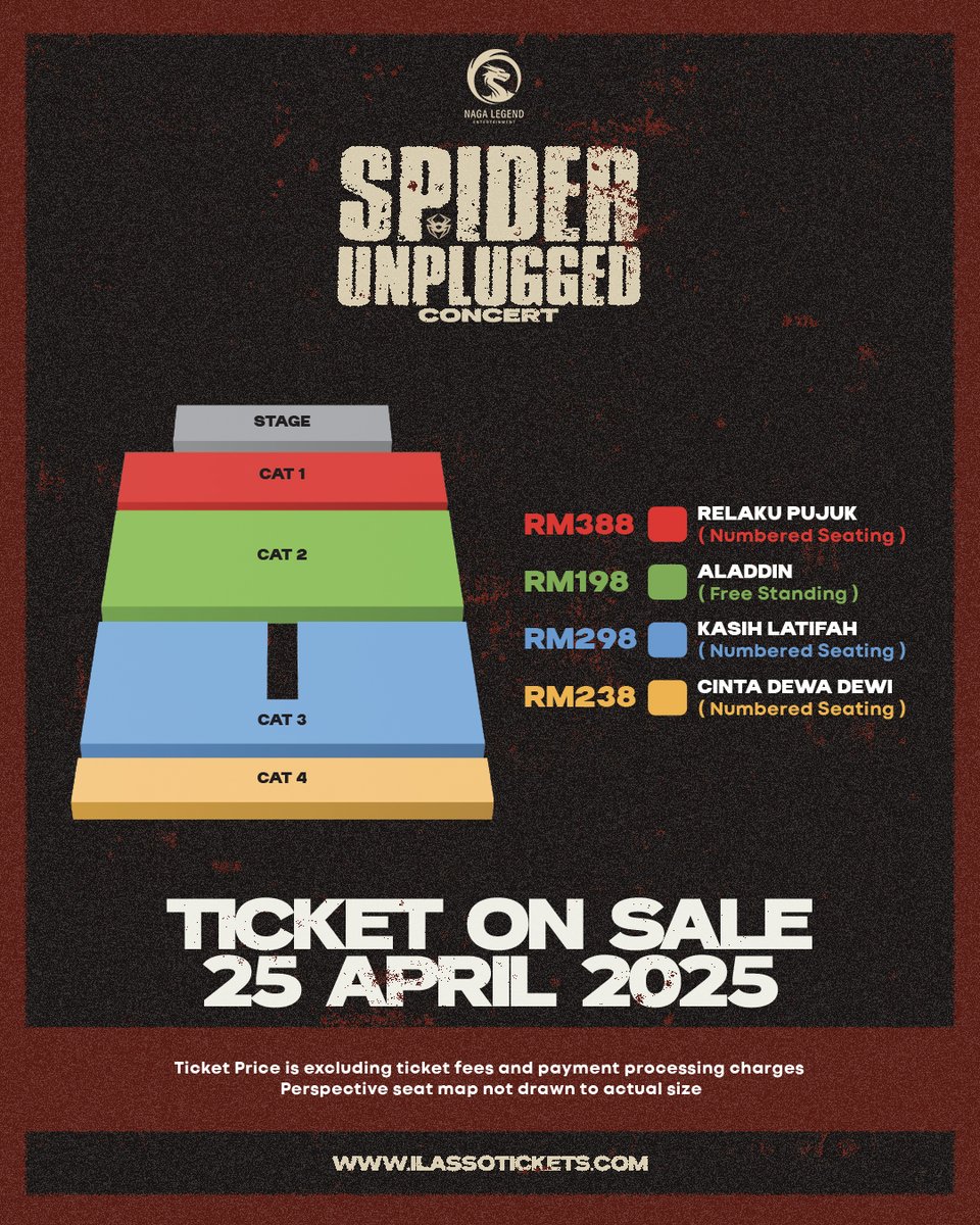 BernamaTV's tweet image. SPIDER UNPLUGGED CONCERT bakal menggegarkan Megastar Arena Kuala Lumpur pada 25 Oktober 2025.

Ini merupakan kali pertama Spider mengadakan konsep unplugged untuk skala besar. 

Tiket mula dijual hari ini pada pukul 3 petang. 

#digitalbernamatv 
#spider 
#konsert