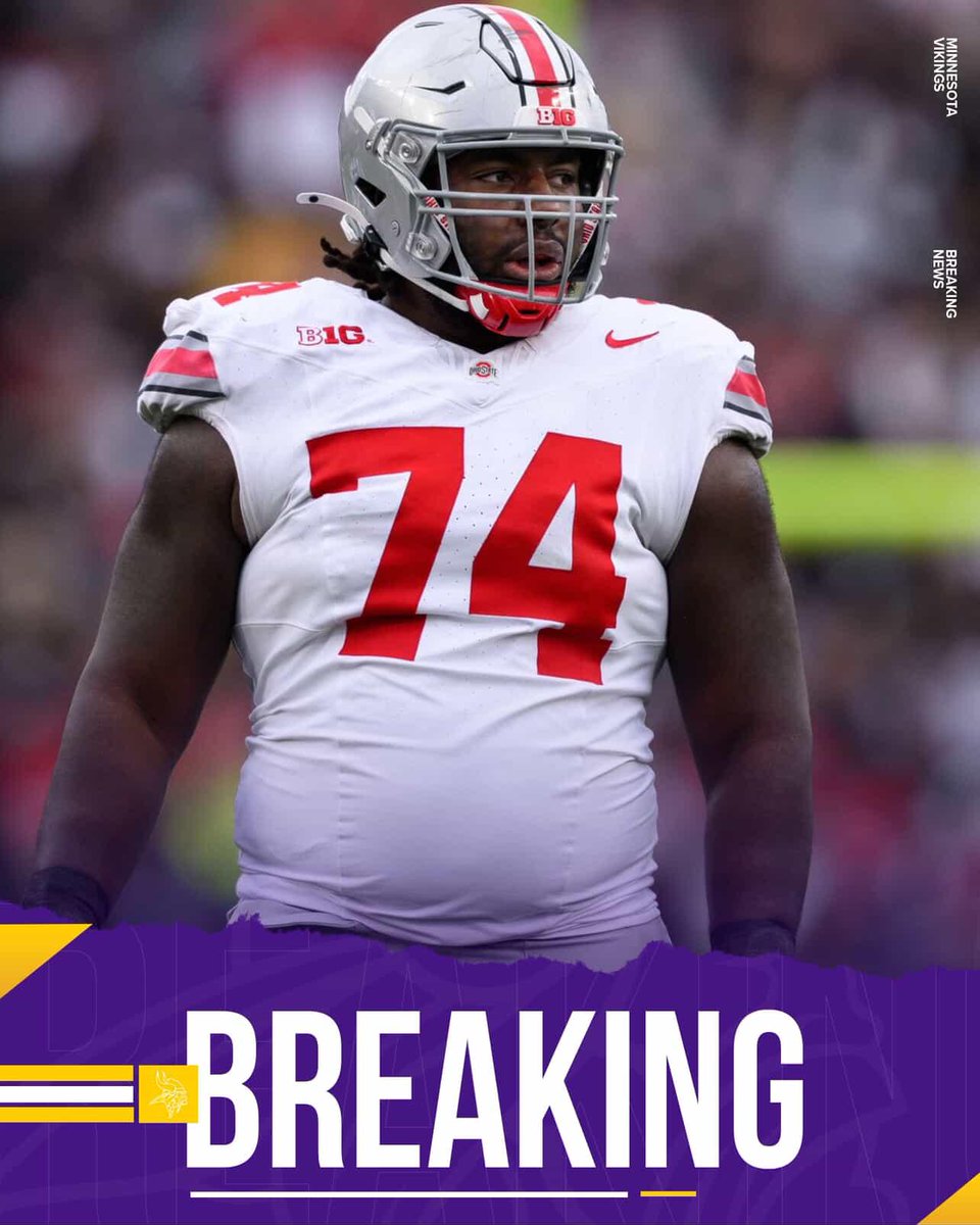 #Vikings select Ohio State guard Donovan Jackson at No. 24.