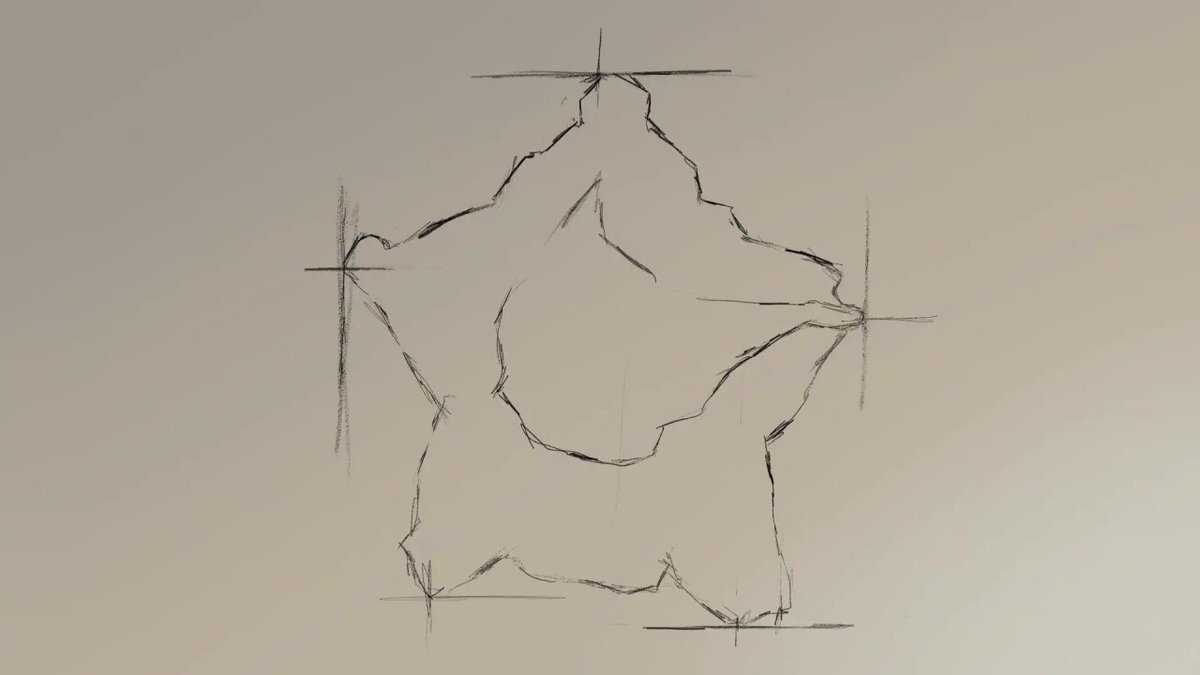 1時間40分くらいで描いた星のバルーンの描き方。1.下