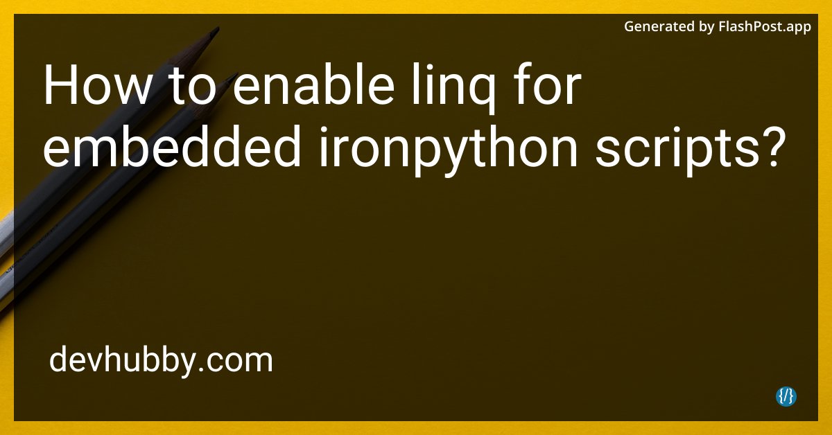 alieGotha's tweet image. Is enabling LINQ in IronPython like convincing a cat to take a bath? 🛁🐈
Source: devhubby.com/thread/how-to-…
#Programmers #TechTutorial #LINQ #Python #script #embedded