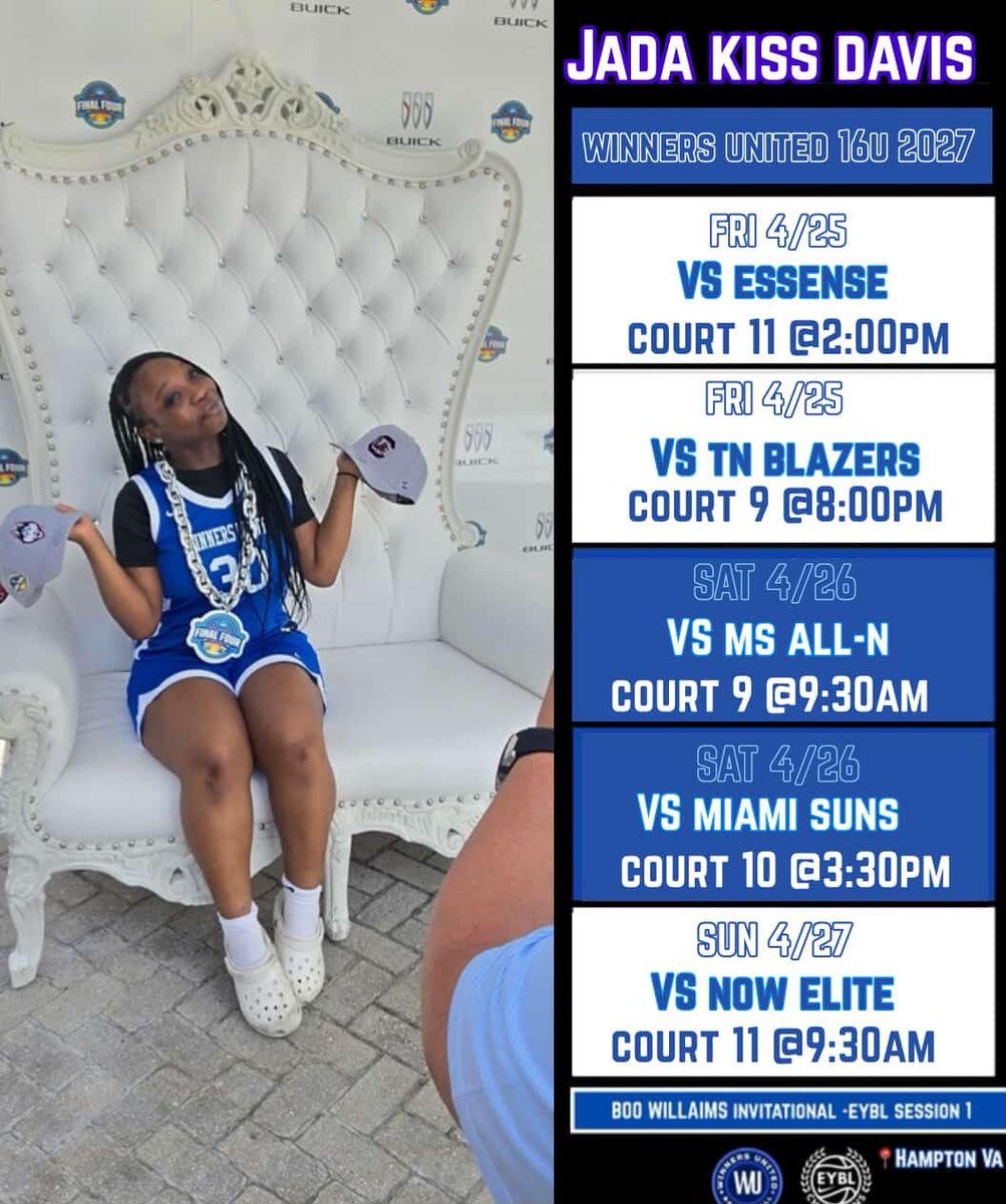 Jada Davis (@jadakissdavis) on Twitter photo Hampton Roads Convention Center. Session 1. Come check me out 💪💪💙. <a href="/uncgwbb/">UNCG WBB</a> <a href="/Mercer_WBB/">Mercer Women's Basketball</a> <a href="/KSUOwlsWBB/">Kennesaw State WBB</a> <a href="/CMUWBBall/">Central Michigan WBB</a> <a href="/DU_WBB/">Davenport Women's Basketball</a> Hampton Roads Convention Center. Session 1. Come check me out 💪💪💙. <a href="/uncgwbb/">UNCG WBB</a> <a href="/Mercer_WBB/">Mercer Women's Basketball</a> <a href="/KSUOwlsWBB/">Kennesaw State WBB</a> <a href="/CMUWBBall/">Central Michigan WBB</a> <a href="/DU_WBB/">Davenport Women's Basketball</a>